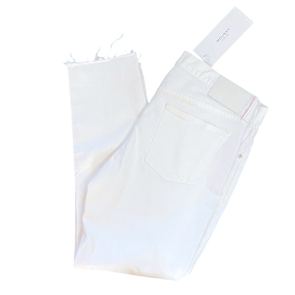 Moussy Vintage MV Buffalo Skinny White Mid Rise Fray Step Cut Hem Jean Size 30 - Picture 8 of 16